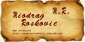 Miodrag Rošković vizit kartica